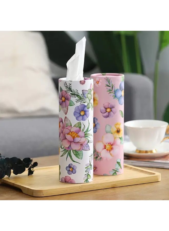 Floral Tissue Paper 4 Rolls Pink And White For Car Travel Home Cup Holder Compatible - Image 4